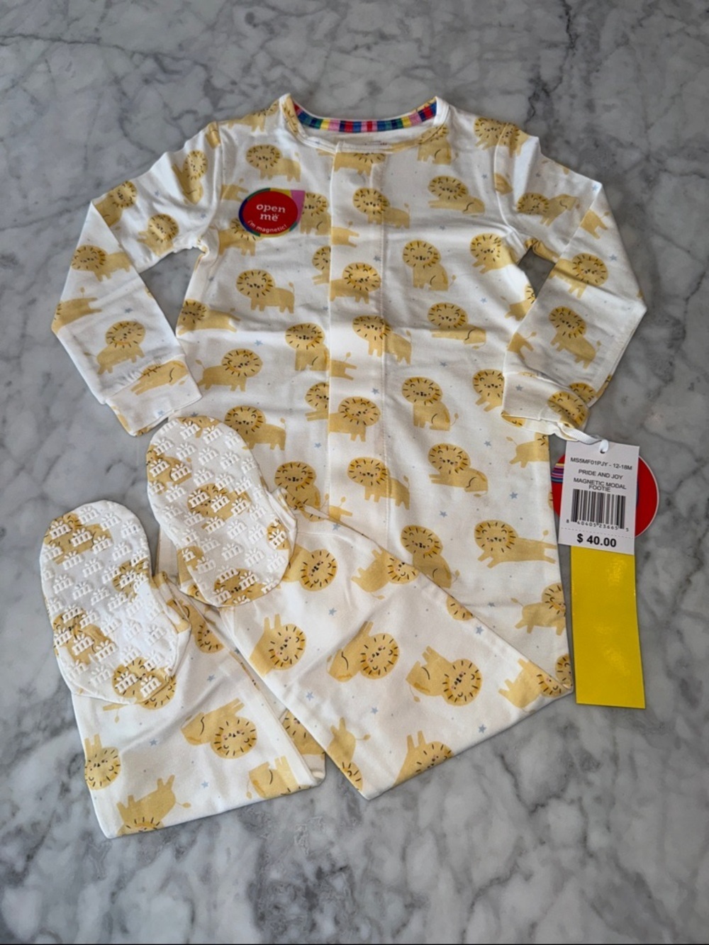 NWT MAGNETIC ME MODAL LION FOOTIE 12/18M